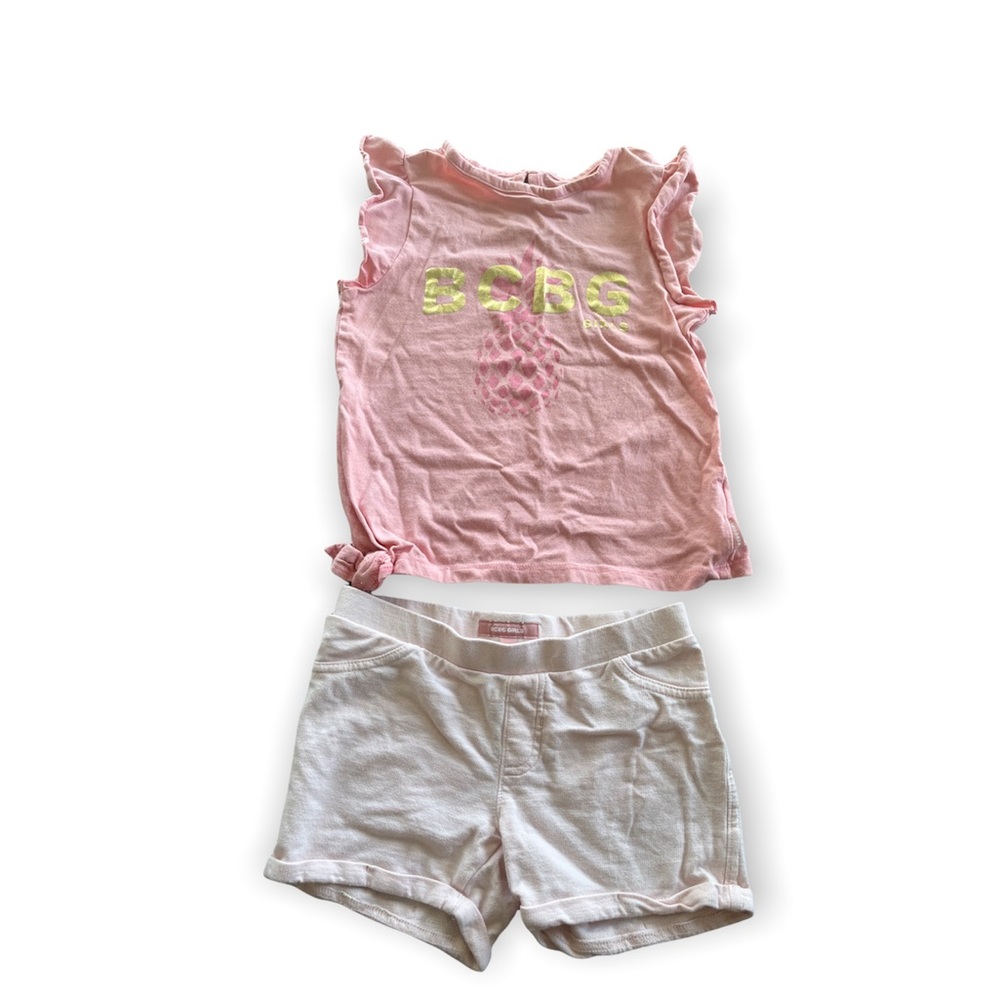 Girls BCBG Pink Pineapple Shirt and Short Set || Size 6